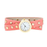 Pink Round Studded Wrap Watch - JGI - Flyclothing LLC