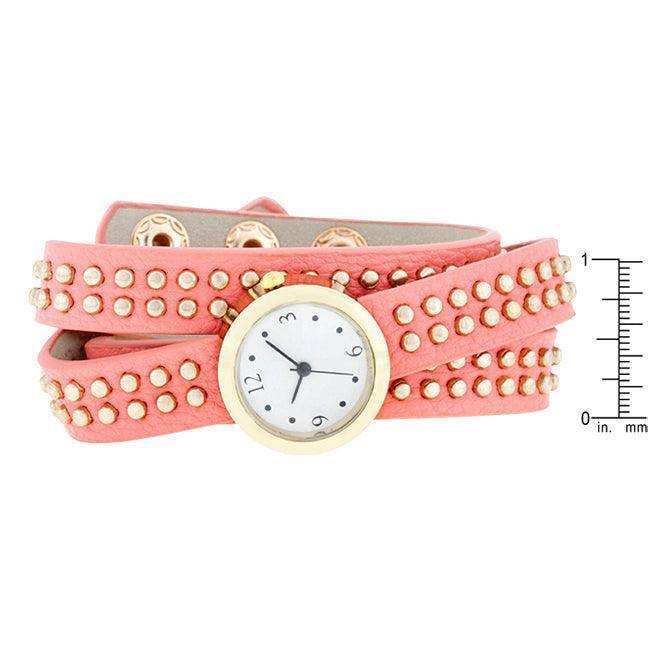 Pink Mini Studded Wrap Watch - JGI - Flyclothing LLC