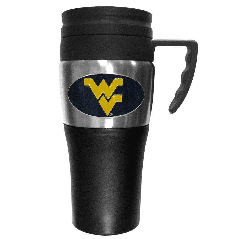 W. Virginia Mountaineers Steel Travel Mug w/Handle - Siskiyou Buckle - Flyclothing LLC