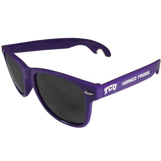 TCU Horned Frogs Beachfarer Bottle Opener Sunglasses, Purple - Flyclothing LLC