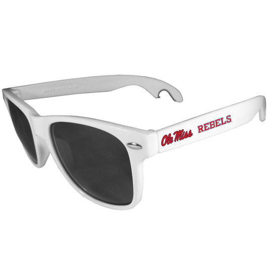Mississippi Rebels Beachfarer Bottle Opener Sunglasses, White - Flyclothing LLC