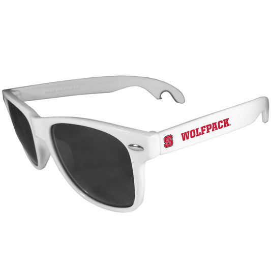 N. Carolina St. Wolfpack Beachfarer Bottle Opener Sunglasses, White - Flyclothing LLC