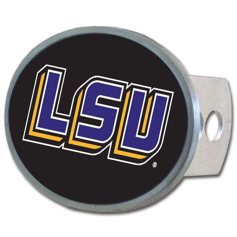 LSU Tigers Oval Metal Hitch Cover Class II and III - Siskiyou Buckle - Flyclothing LLC