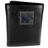Memphis Tigers Deluxe Leather Tri-fold Wallet Packaged in Gift Box - Siskiyou Buckle - Flyclothing LLC