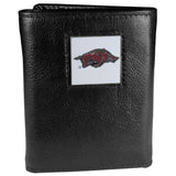 Arkansas Razorbacks Deluxe Leather Tri-fold Wallet Packaged in Gift Box - Siskiyou Buckle - Flyclothing LLC