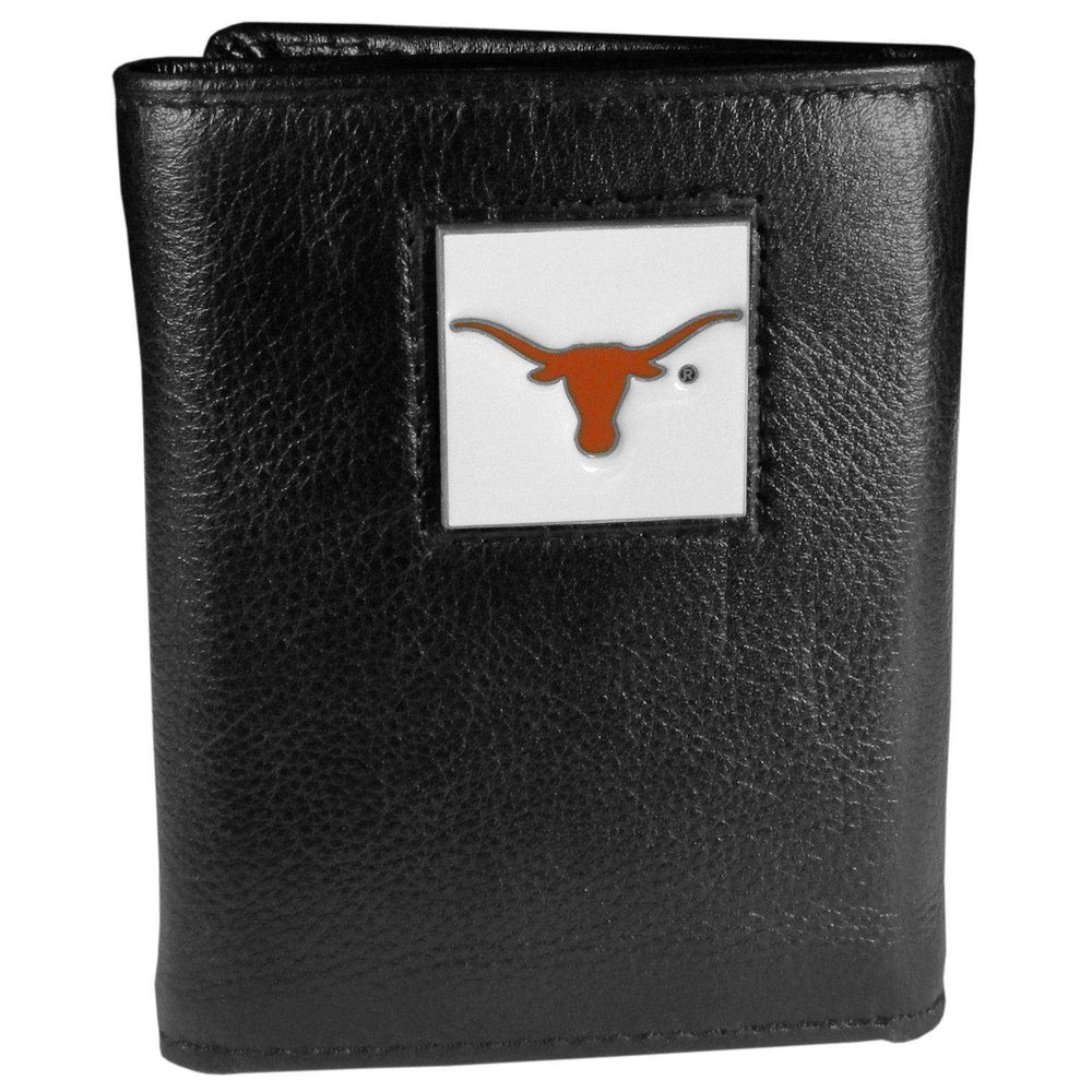 Texas Longhorns Deluxe Leather Tri-fold Wallet Packaged in Gift Box - Siskiyou Buckle - Flyclothing LLC