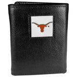 Texas Longhorns Deluxe Leather Tri-fold Wallet Packaged in Gift Box - Siskiyou Buckle - Flyclothing LLC