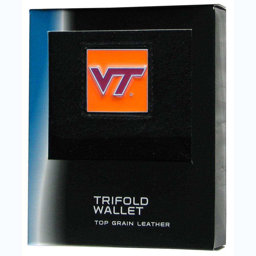 Virginia Tech Hokies Deluxe Leather Tri-fold Wallet - Siskiyou Buckle - Flyclothing LLC