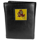 Arizona St. Sun Devils Deluxe Leather Tri-fold Wallet - Siskiyou Buckle - Flyclothing LLC