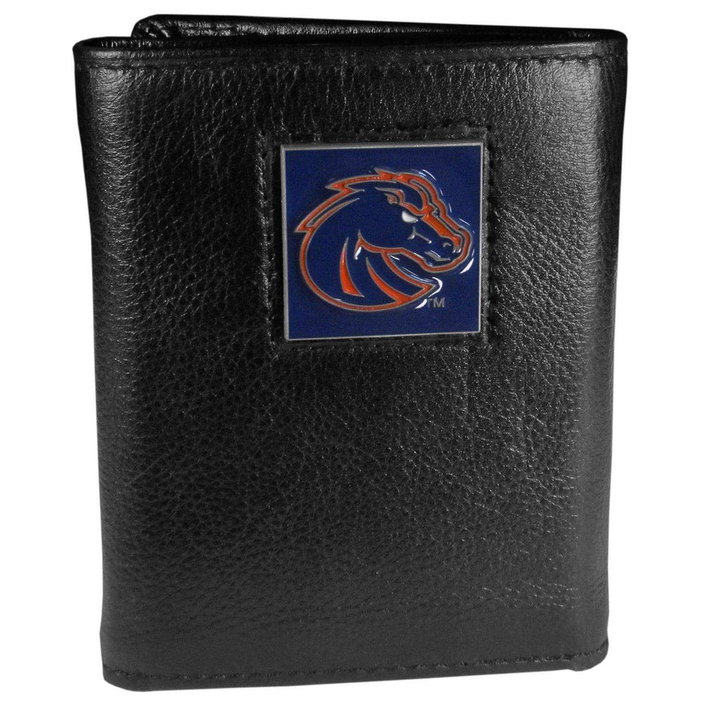 Boise St. Broncos Deluxe Leather Tri-fold Wallet - Siskiyou Buckle - Flyclothing LLC