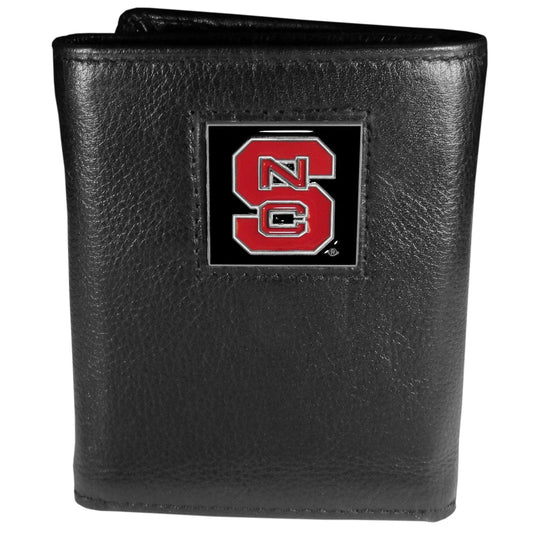 N. Carolina St. Wolfpack Deluxe Leather Tri-fold Wallet Packaged in Gift Box - Flyclothing LLC