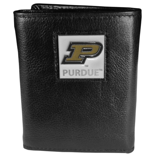 Purdue Boilermakers Deluxe Leather Tri-fold Wallet - Flyclothing LLC