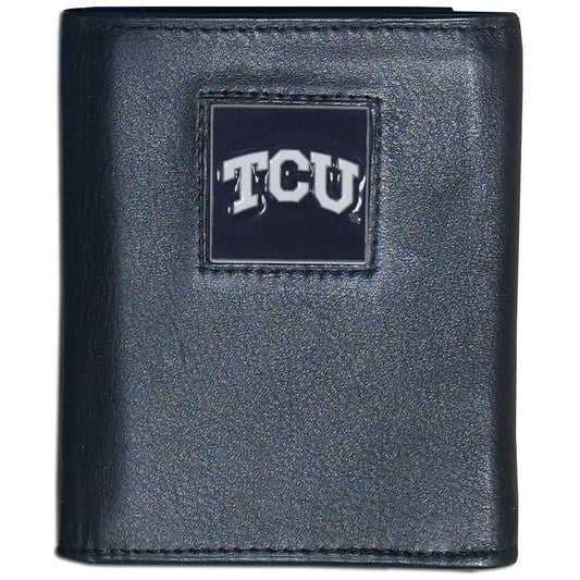 TCU Horned Frogs Leather Tri-fold Wallet - Flyclothing LLC