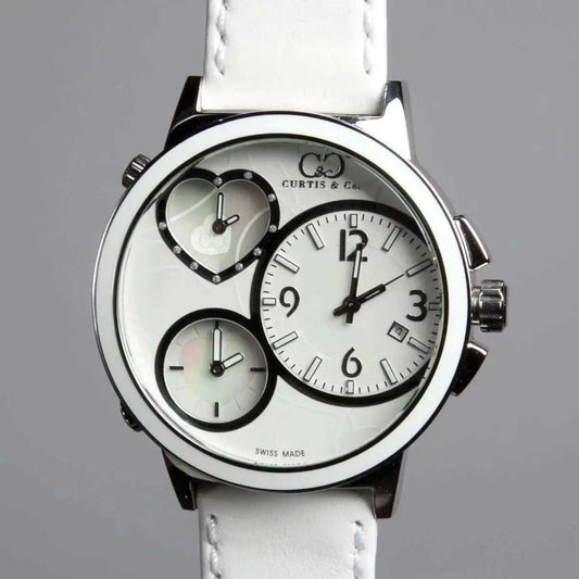 Curtis & Co BIG TIME LOVE (50mm) WHITE DIAL / STAINLESS STEEL CASE Watch - Curtis and Co Watches - Flyclothing LLC
