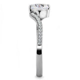Alamode High polished (no plating) Stainless Steel Ring with AAA Grade CZ in Clear - Alamode - Flyclothing LLC