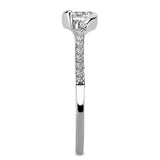 Alamode High polished (no plating) Stainless Steel Ring with AAA Grade CZ in Clear - Alamode - Flyclothing LLC