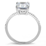 Alamode High polished (no plating) Stainless Steel Ring with Cubic in Clear - Alamode - Flyclothing LLC