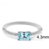 Alamode High polished (no plating) Stainless Steel Ring with AAA Grade CZ in Sea Blue - Alamode - Flyclothing LLC