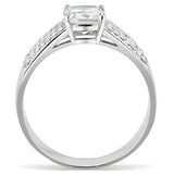 Alamode High polished (no plating) Stainless Steel Ring with Cubic in Clear - Alamode - Flyclothing LLC