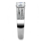 Alamode High polished (no plating) Stainless Steel Ring with Cubic in Clear - Alamode - Flyclothing LLC