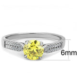 Alamode High polished (no plating) Stainless Steel Ring with AAA Grade CZ in Topaz - Alamode - Flyclothing LLC
