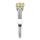Alamode High polished (no plating) Stainless Steel Ring with AAA Grade CZ in Topaz - Alamode - Flyclothing LLC