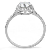 Alamode High polished (no plating) Stainless Steel Ring with AAA Grade CZ in Clear - Alamode - Flyclothing LLC
