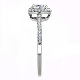 Alamode High polished (no plating) Stainless Steel Ring with AAA Grade CZ in Clear - Alamode - Flyclothing LLC