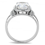 Alamode High polished (no plating) Stainless Steel Ring with Cubic in Clear - Alamode - Flyclothing LLC