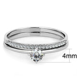 Alamode High polished (no plating) Stainless Steel Ring with AAA Grade CZ in Clear - Alamode - Flyclothing LLC
