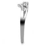 Alamode High polished (no plating) Stainless Steel Ring with AAA Grade CZ in Clear - Alamode - Flyclothing LLC