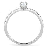 Alamode High polished (no plating) Stainless Steel Ring with Cubic in Clear - Alamode - Flyclothing LLC