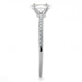 Alamode High polished (no plating) Stainless Steel Ring with Cubic in Clear - Alamode - Flyclothing LLC