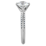 Alamode High polished (no plating) Stainless Steel Ring with AAA Grade CZ in Clear - Alamode - Flyclothing LLC