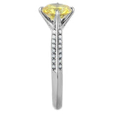 Alamode High polished (no plating) Stainless Steel Ring with AAA Grade CZ in Topaz - Alamode - Flyclothing LLC
