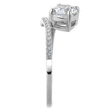 Alamode High polished (no plating) Stainless Steel Ring with AAA Grade CZ in Clear - Alamode - Flyclothing LLC