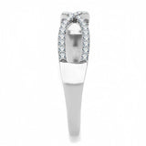 Alamode High polished (no plating) Stainless Steel Ring with AAA Grade CZ in Clear - Alamode - Flyclothing LLC