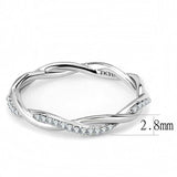 Alamode High polished (no plating) Stainless Steel Ring with AAA Grade CZ in Clear - Alamode - Flyclothing LLC
