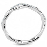 Alamode High polished (no plating) Stainless Steel Ring with AAA Grade CZ in Clear - Alamode - Flyclothing LLC