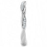 Alamode High polished (no plating) Stainless Steel Ring with AAA Grade CZ in Clear - Alamode - Flyclothing LLC