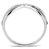 Alamode High polished (no plating) Stainless Steel Ring with AAA Grade CZ in Clear - Alamode - Flyclothing LLC
