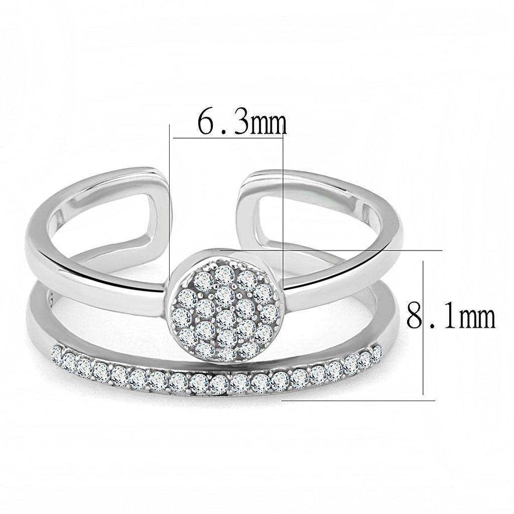 Alamode High polished (no plating) Stainless Steel Ring with AAA Grade CZ in Clear - Alamode - Flyclothing LLC