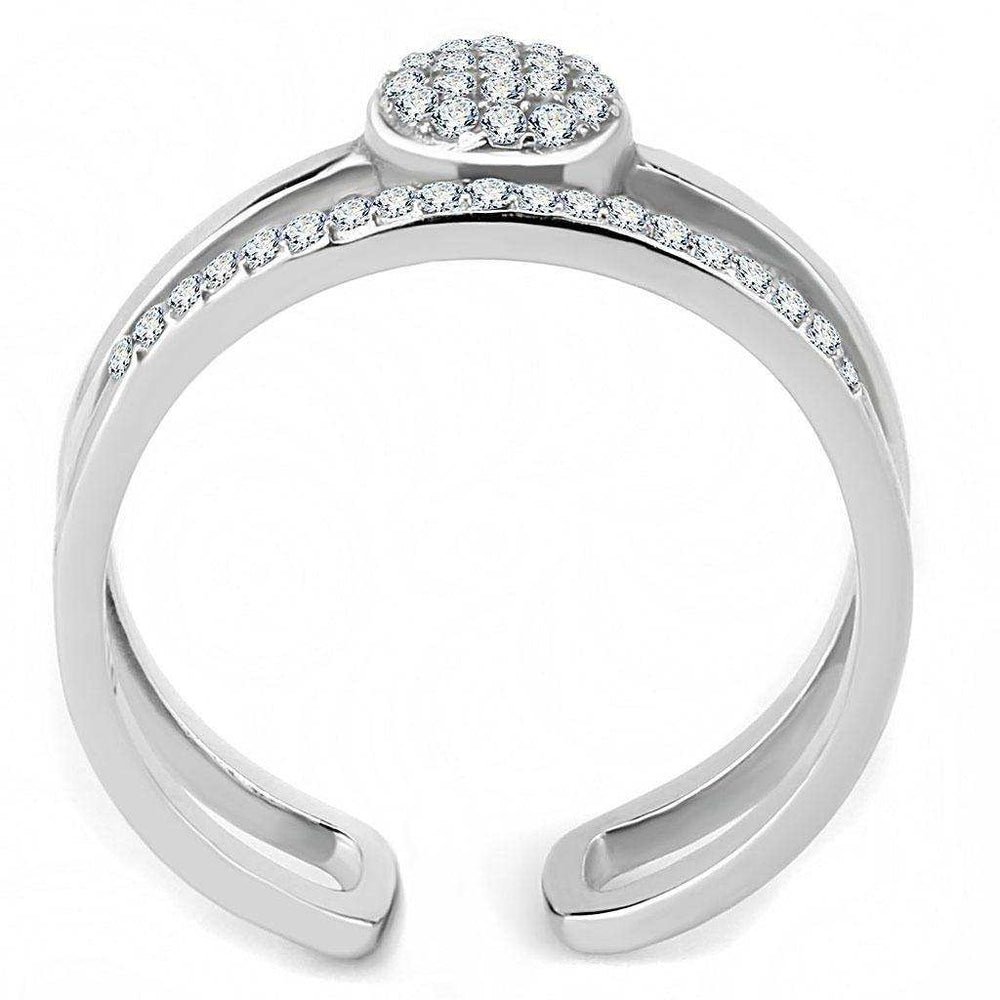 Alamode High polished (no plating) Stainless Steel Ring with AAA Grade CZ in Clear - Alamode - Flyclothing LLC