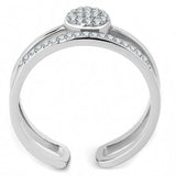 Alamode High polished (no plating) Stainless Steel Ring with AAA Grade CZ in Clear - Alamode - Flyclothing LLC