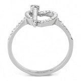 Alamode High polished (no plating) Stainless Steel Ring with AAA Grade CZ in Clear - Alamode - Flyclothing LLC