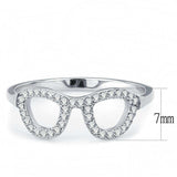 Alamode High polished (no plating) Stainless Steel Ring with AAA Grade CZ in Clear - Alamode - Flyclothing LLC