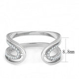 Alamode High polished (no plating) Stainless Steel Ring with AAA Grade CZ in Clear - Alamode - Flyclothing LLC