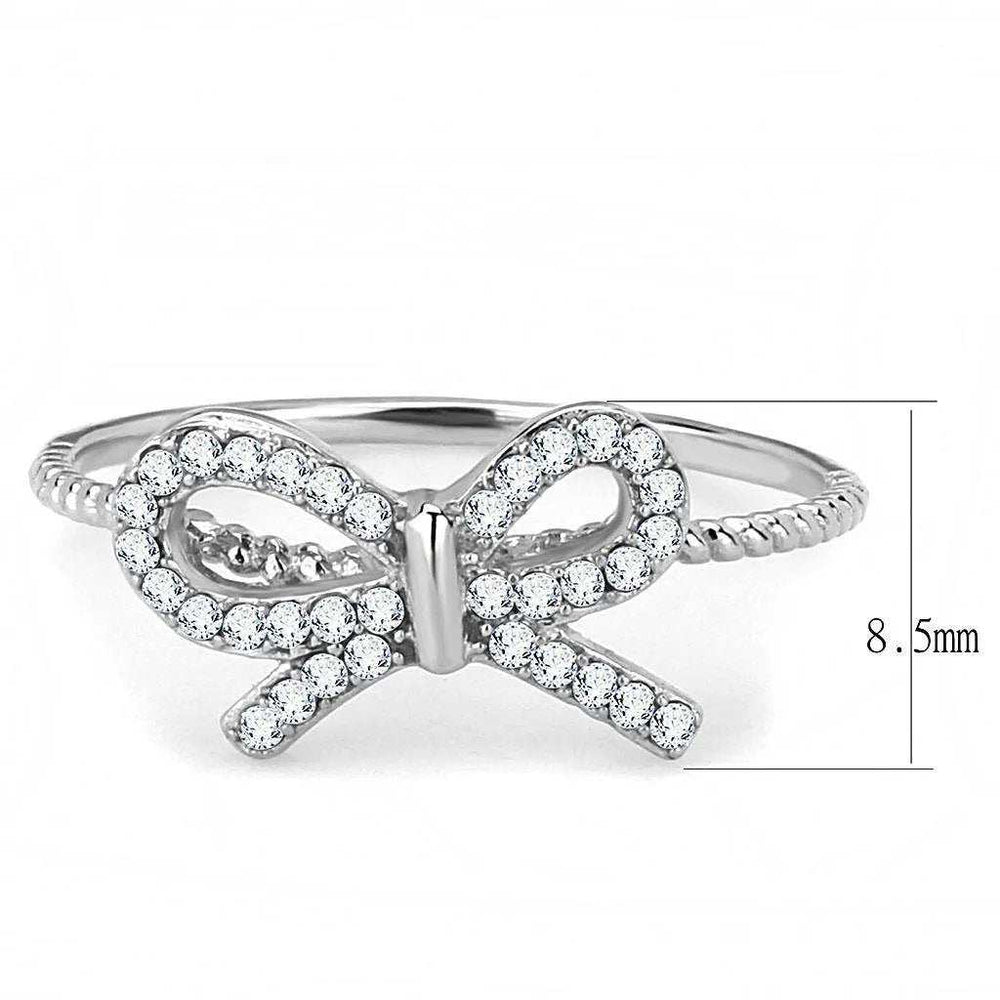 Alamode High polished (no plating) Stainless Steel Ring with AAA Grade CZ in Clear - Alamode - Flyclothing LLC
