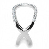 Alamode High polished (no plating) Stainless Steel Ring with AAA Grade CZ in Clear - Alamode - Flyclothing LLC