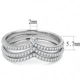 Alamode High polished (no plating) Stainless Steel Ring with AAA Grade CZ in Clear - Alamode - Flyclothing LLC